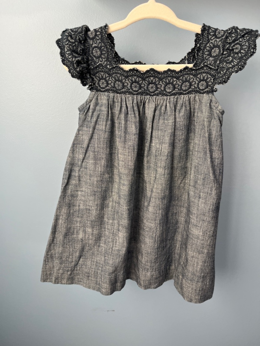 GAP baby navy blue denim-look dress